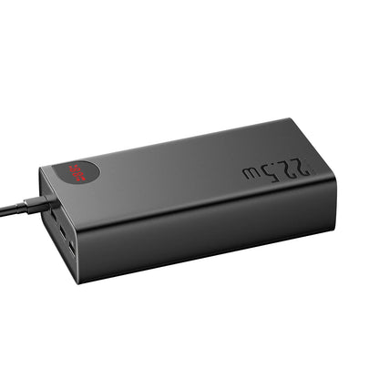Eksterna baterija Baseus Adaman, 40000mAh, 22.5W, QC + PD, 1 x USB-C - 3 x USB-A, Crna