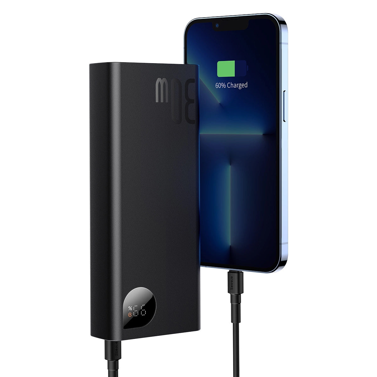 External Battery Baseus Adaman, 20000mAh, 30W, QC + PD, 1 x USB-C - 2 x USB-A, Black PPAD030001 PPAD030001 