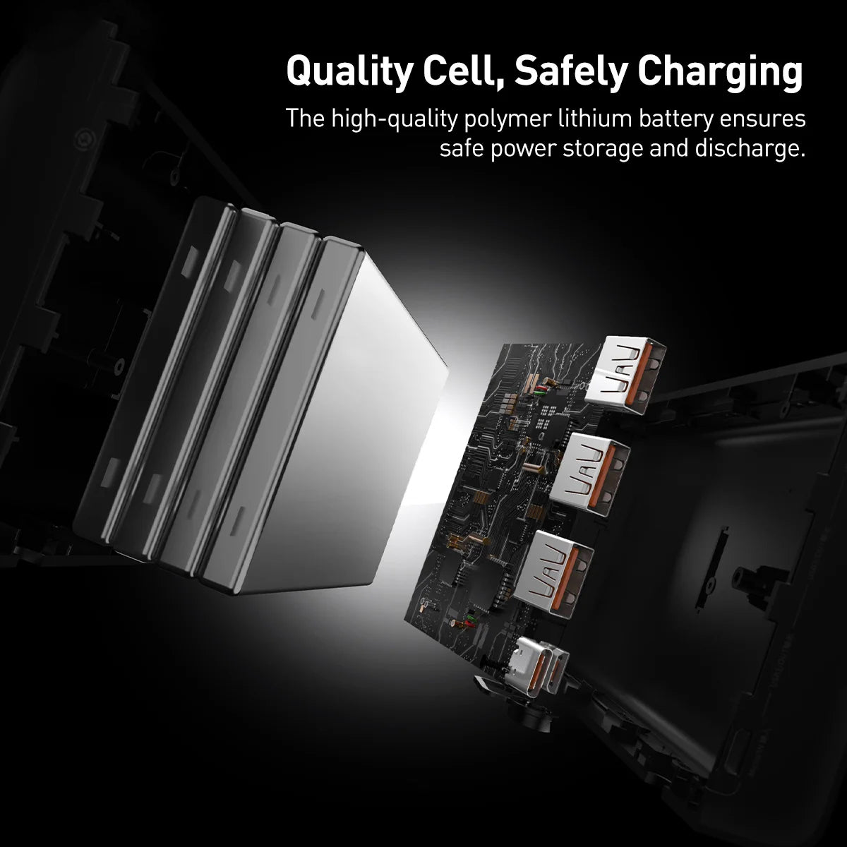 Eksterna baterija Baseus Adaman, 40000mAh, 22.5W, QC + PD, 1 x USB-C - 3 x USB-A, Crna