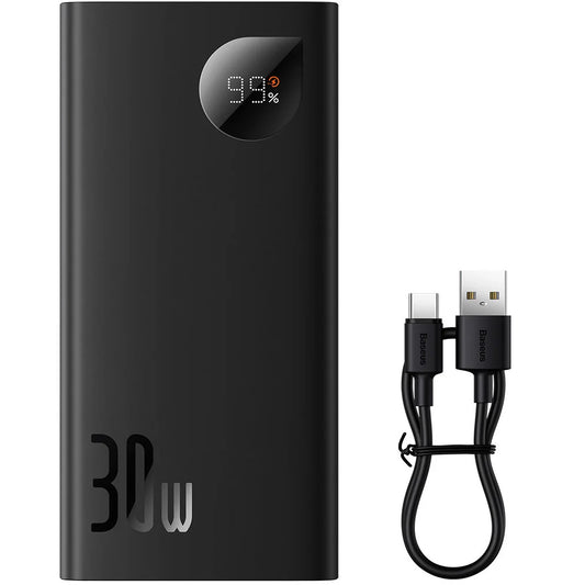 Spoljna baterija Baseus Adaman2, 10000mAh, 30W, QC + PD, 1 x USB-C - 2 x USB-A, Crna PPAD040101