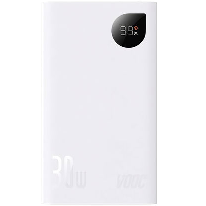 Baseus Adaman2 External Battery, 20000mAh, 30W, QC + PD, 1 x USB-C - 2 x USB-A, White PPAD080102 