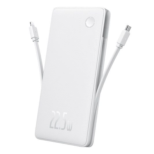 Spoljna baterija Baseus Airpow Lite, 10000mAh, 22.5W, QC + PD, 1 x Lightning - 1 x USB-A - 2 x USB-C, Bela P10067501213-00