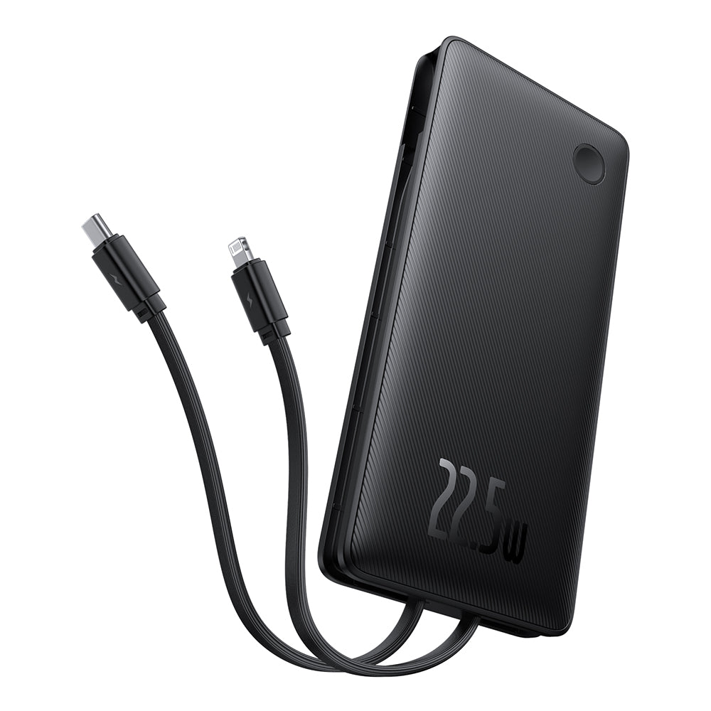 Eksterna baterija Baseus Airpow Lite, 10000mAh, 22.5W, QC + PD, 1 x Lightning - 1 x USB-A - 2 x USB-C, Crna P10067501123-00