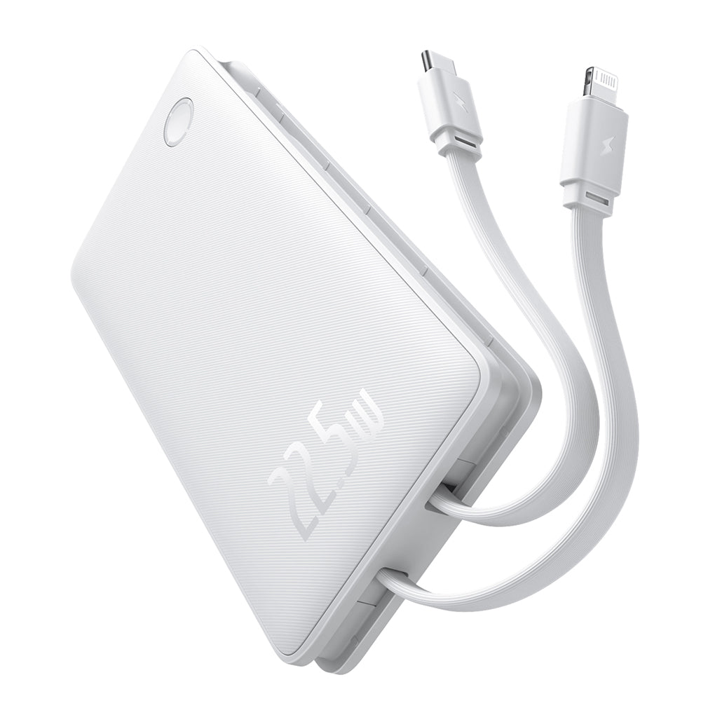 Spoljna baterija Baseus Airpow Lite, 10000mAh, 22.5W, QC + PD, 1 x Lightning - 1 x USB-A - 2 x USB-C, Bela P10067501213-00