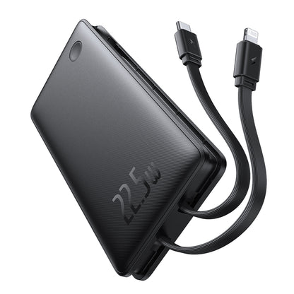 Eksterna baterija Baseus Airpow Lite, 10000mAh, 22.5W, QC + PD, 1 x Lightning - 1 x USB-A - 2 x USB-C, Crna P10067501123-00