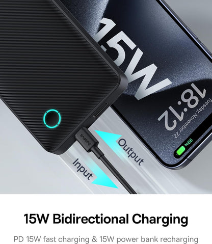 Eksterna baterija Baseus Airpow Lite, 10000mAh, 15W, 1 x USB-A - 1 x USB-C, Crna P10067500123-00
