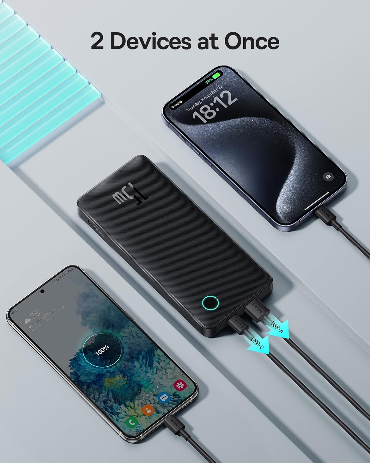 Eksterna baterija Baseus Airpow Lite, 10000mAh, 15W, 1 x USB-A - 1 x USB-C, Crna P10067500123-00