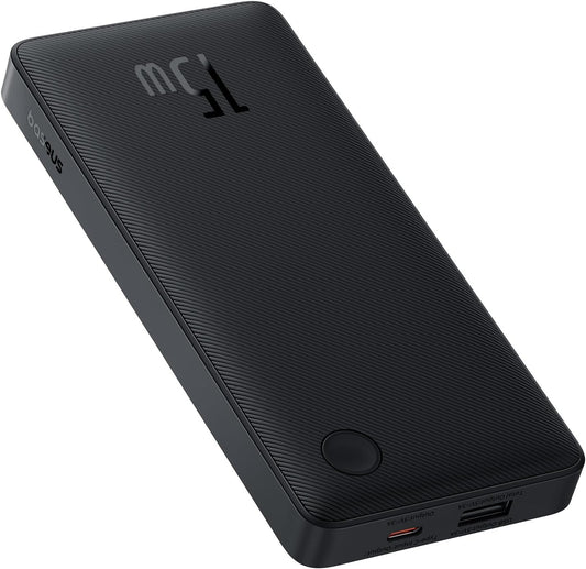 Baseus Airpow Lite External Battery, 10000mAh, 15W, 1 x USB-A - 1 x USB-C, Black P10067500123-00 