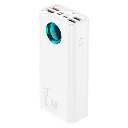 Eksterna baterija Baseus Amblight Digital Display, 26800mAh, 65W, QC + PD, 1 x USB-C - 4 x USB-A, Bela P10022402223-00