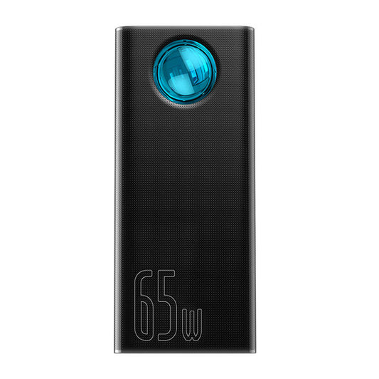 Eksterna baterija Baseus Amblight Digital Display, 30000mAh, 65W, QC + PD, 1 x USB-C - 4 x USB-A, Crna PPLG000101