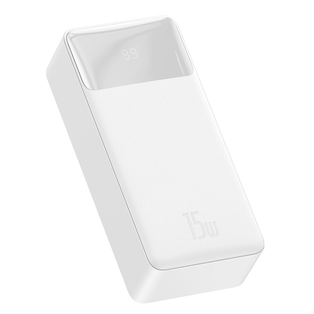 Eksterna baterija Baseus Bipow, 30000mAh, 15W, 1 x USB-C - 2 x USB-A, Bela PPBD050202