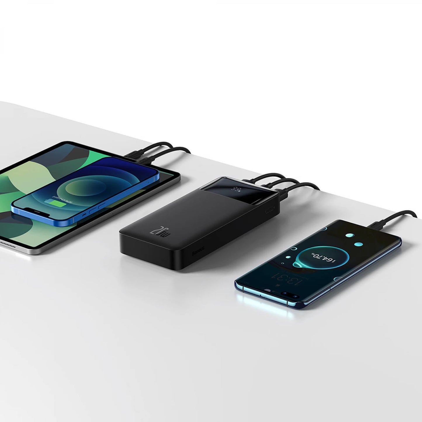 Eksterna baterija Baseus Bipow, 20000mAh, 20W, QC + PD, 1 x USB-C - 2 x USB-A, Crna PPBD050501
