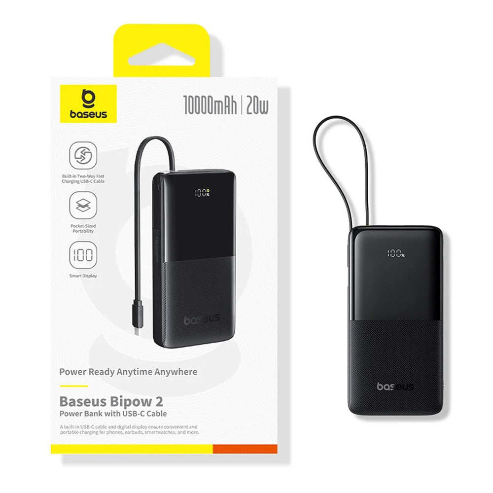Spoljna baterija Baseus Bipow 2, 20000mAh, 20W, QC + PD, 1 x USB-A - 2 x USB-C, Crna P10077101113-01