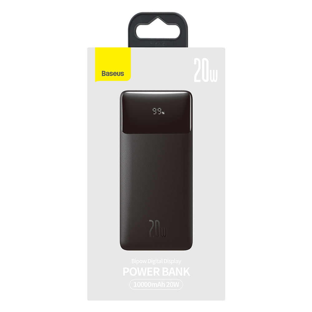 Eksterna baterija Baseus Bipow, 10000mAh, 20W, QC + PD, 1 x USB-C - 2 x USB-A, Crna PPBD050301