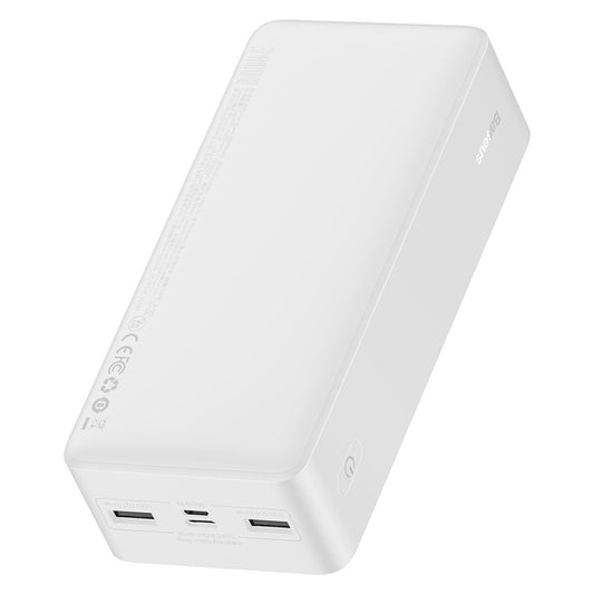 Eksterna baterija Baseus Bipow, 30000mAh, 15W, 1 x USB-C - 2 x USB-A, Bela PPBD050202