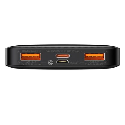 Eksterna baterija Baseus Bipow, 10000mAh, 20W, QC + PD, 1 x USB-C - 2 x USB-A, Crna PPBD050301