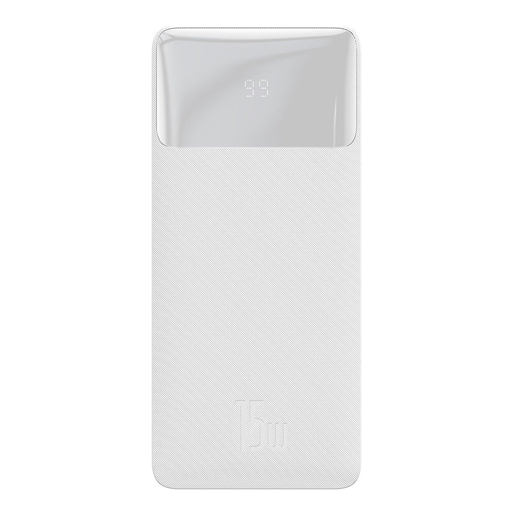 Eksterna baterija Baseus Bipow, 30000mAh, 15W, 1 x USB-C - 2 x USB-A, Bela PPBD050202