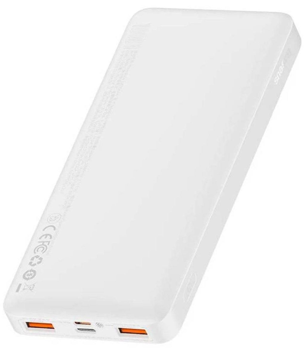 Eksterna baterija Baseus Bipow, 10000mAh, 20W, QC + PD, 1 x USB-C - 2 x USB-A, Bela PPBD050502