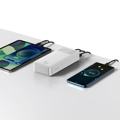 Eksterna baterija Baseus Bipow, 30000mAh, 15W, 1 x USB-C - 2 x USB-A, Bela PPBD050202