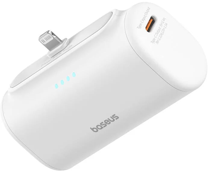 Spoljna baterija Baseus Compact, 5000mAh, 20W, PD, 1 x Lightning - 1 x USB-C, Bela P10068307213-00