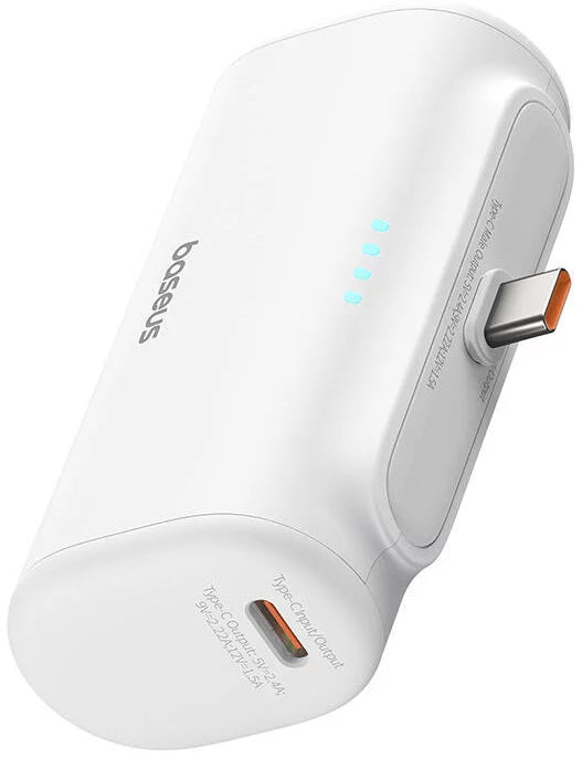 Spoljna baterija Baseus Compact, 5000mAh, 20W, PD, 2 x USB-C, Bela P10068306213-00