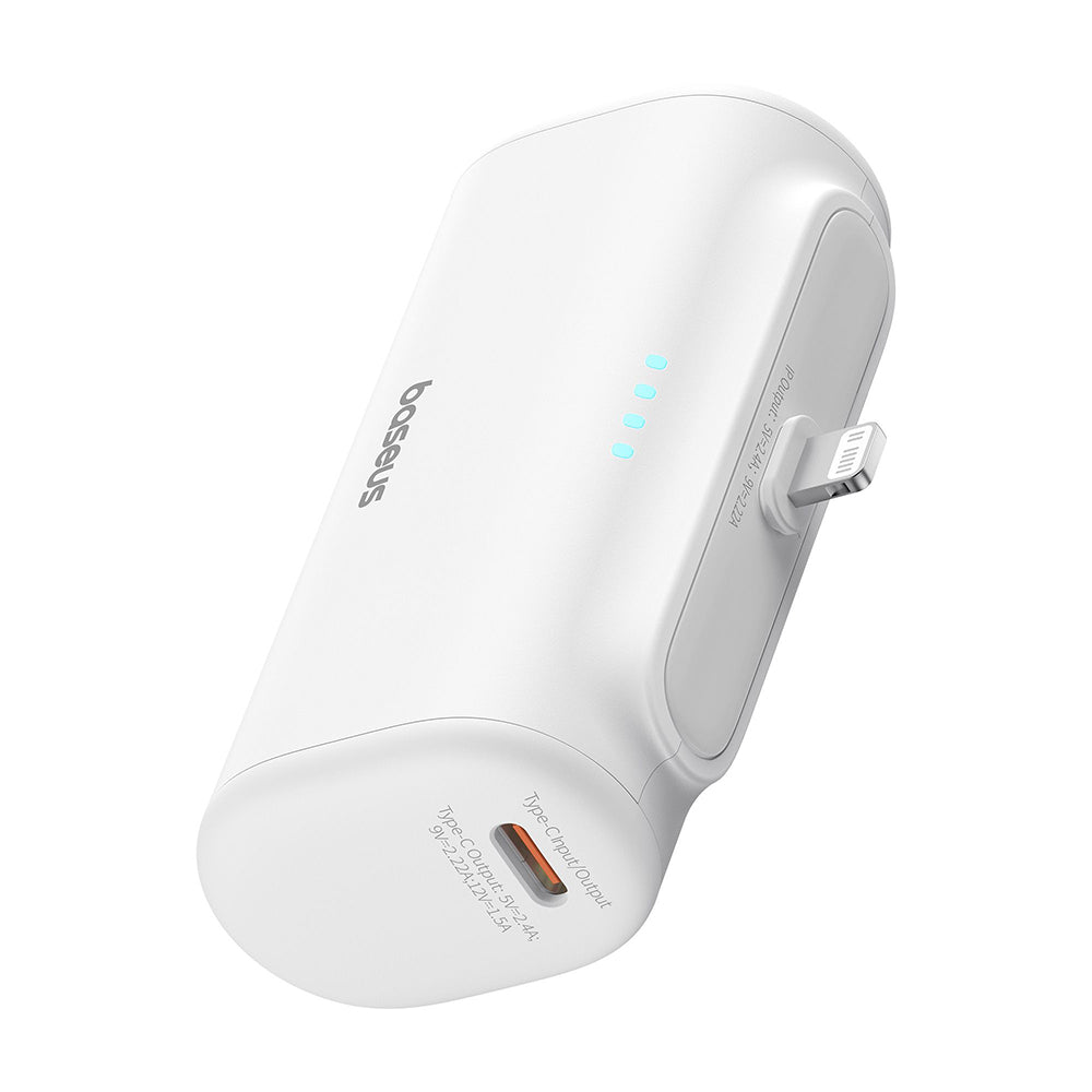 Spoljna baterija Baseus Compact, 5000mAh, 20W, PD, 1 x Lightning - 1 x USB-C, Bela P10068307213-00