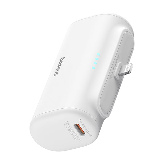 Spoljna baterija Baseus Compact, 5000mAh, 20W, PD, 1 x Lightning - 1 x USB-C, Bela P10068307213-00