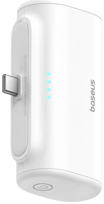 Spoljna baterija Baseus Compact, 5000mAh, 20W, PD, 2 x USB-C, Bela P10068306213-00