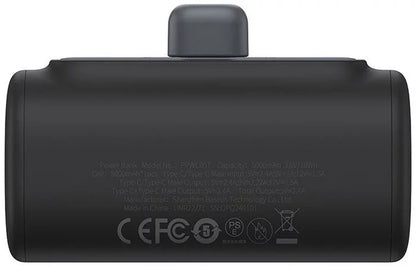 Baterija Eksterna Baseus Compact, 5000mAh, 20W, PD, 2 x USB-C, Crna P10068306113-00