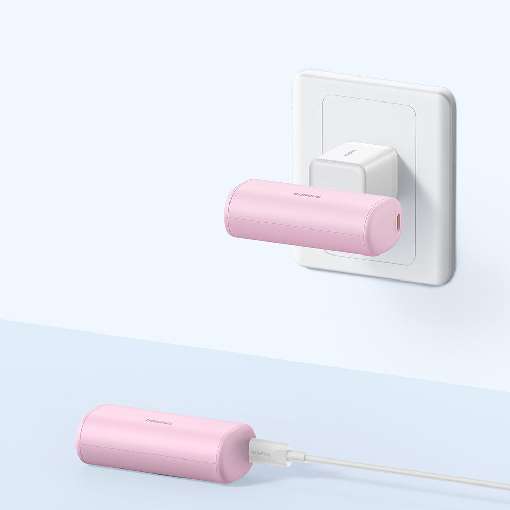 Eksterna baterija Baseus Compact, 5000mAh, 20W, PD, 2 x USB-C, Roze P10068306413-00