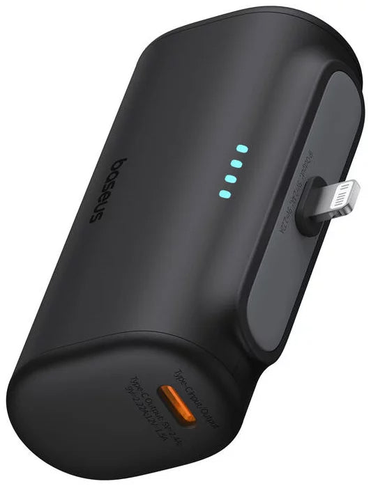 Spoljna baterija Baseus Compact, 5000mAh, 20W, PD, 1 x Lightning - 1 x USB-C, Crna P10068307113-00