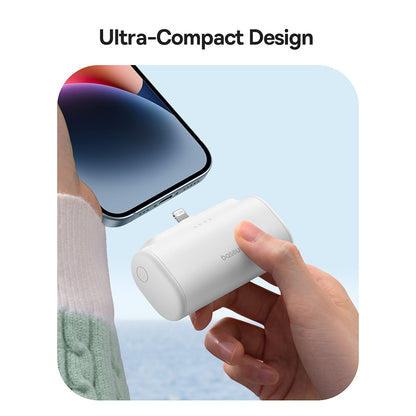 Spoljna baterija Baseus Compact, 5000mAh, 20W, PD, 1 x Lightning - 1 x USB-C, Bela P10068307213-00