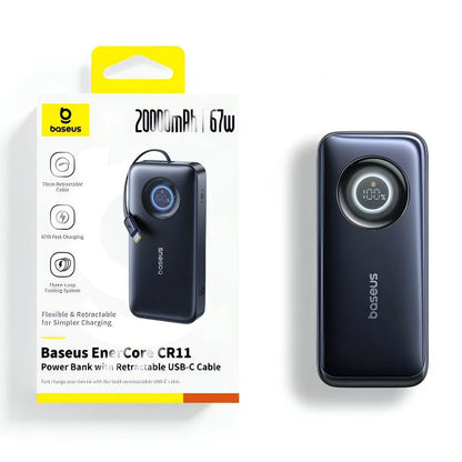 Eksterna baterija Baseus EnerCore CR11, 20000mAh, 67W, PD, 2 x USB-C, Crna E0027H00