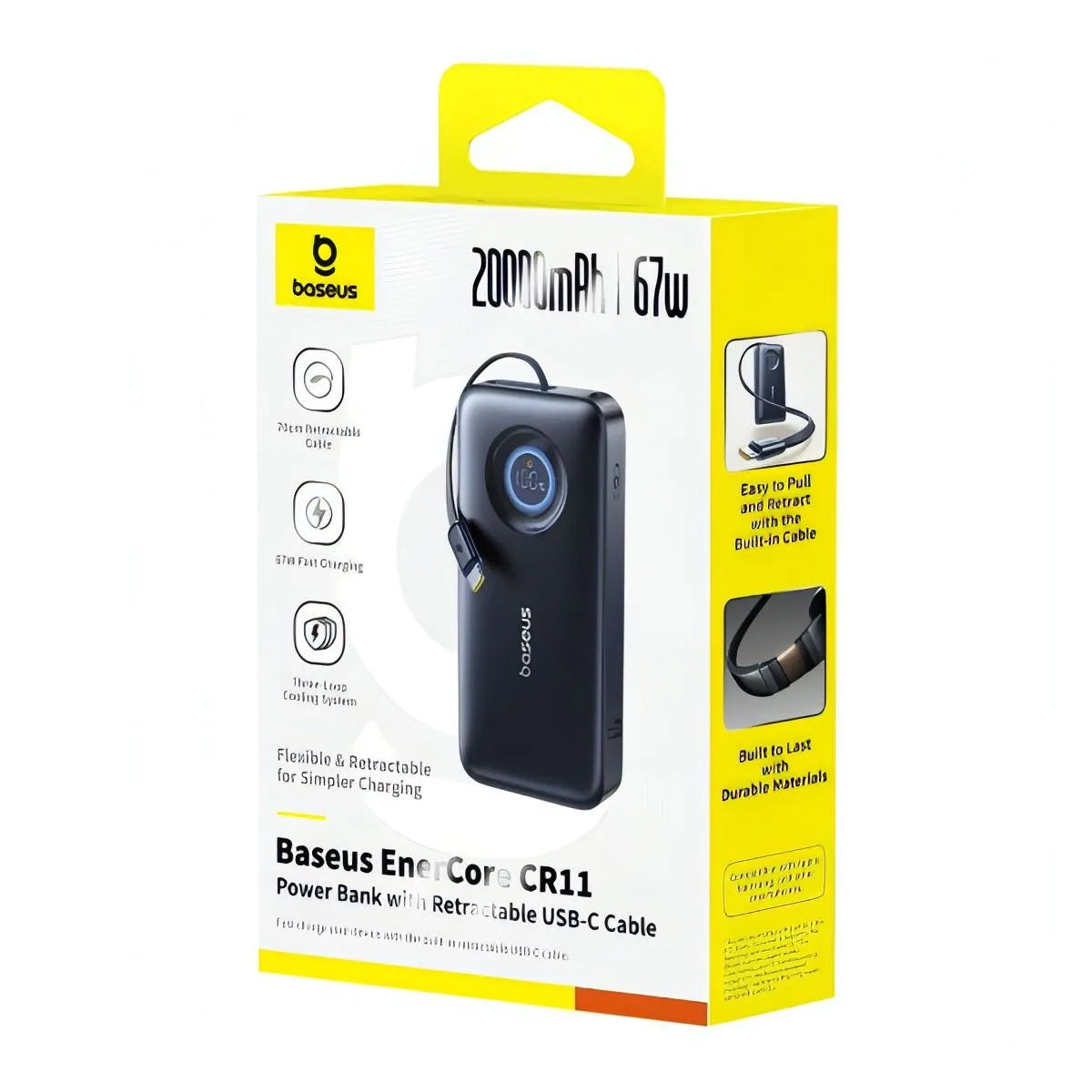 Eksterna baterija Baseus EnerCore CR11, 20000mAh, 67W, PD, 2 x USB-C, Crna E0027H00