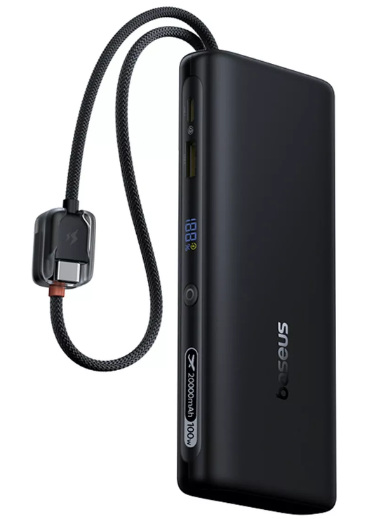 Spoljna baterija Baseus EnerFill FC41, 20000mAh, 100W, QC + PD, 1 x USB-A - 3 x USB-C, Crna E0028N03