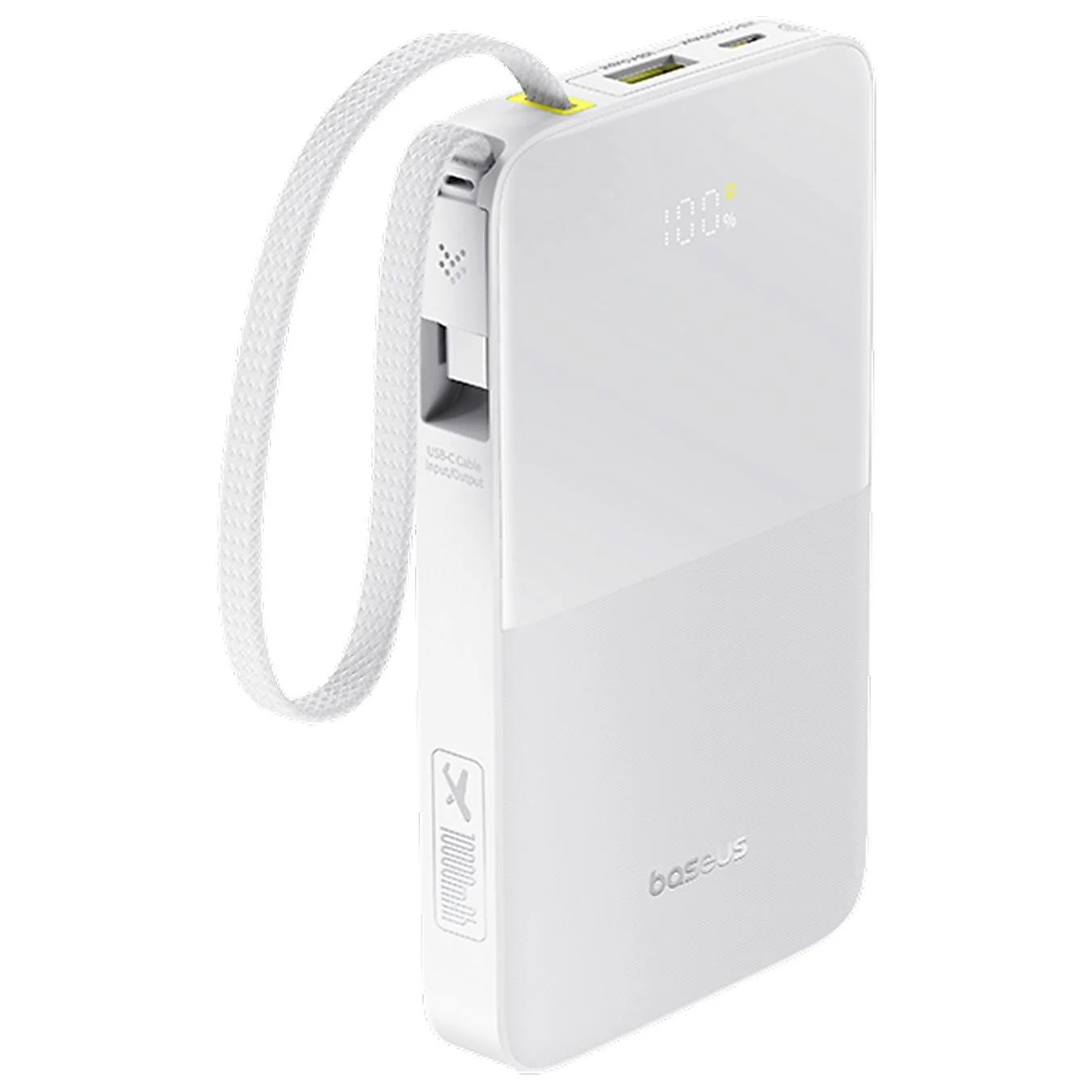Eksterna baterija Baseus EnerFill Bipow2 Pro, 10000mAh, 22.5W, QC + PD, 1 x USB-A - 2 x USB-C, Bela E0027601