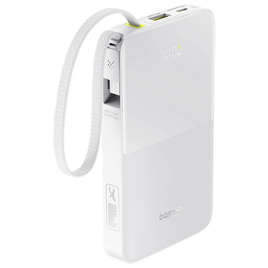 Eksterna baterija Baseus EnerFill Bipow2 Pro, 10000mAh, 22.5W, QC + PD, 1 x USB-A - 2 x USB-C, Bela E0027601