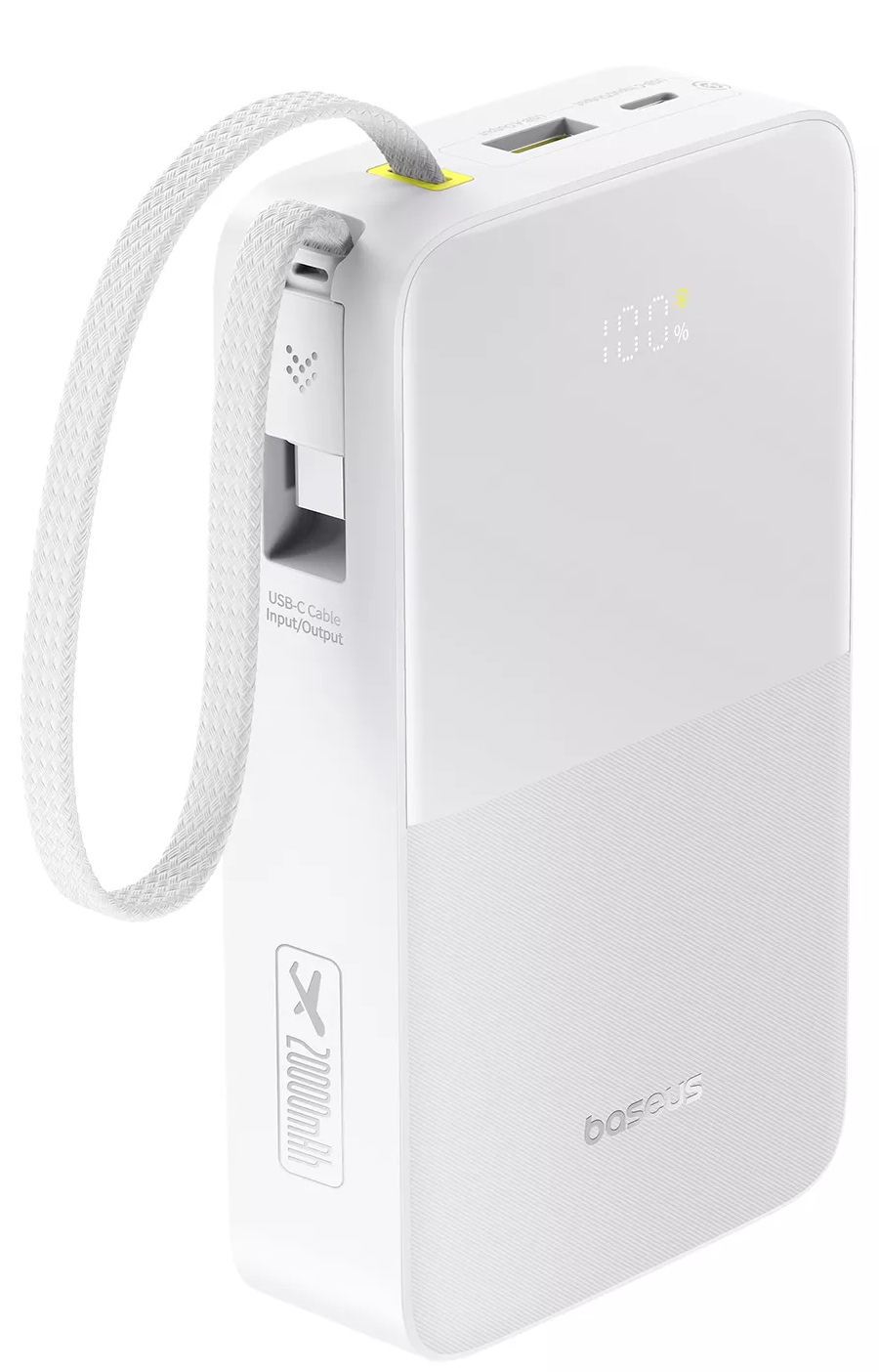 Spoljna baterija Baseus EnerFill Bipow2 Pro, 20000mAh, 22.5W, QC + PD, 1 x USB-A - 2 x USB-C, Bela E0027700