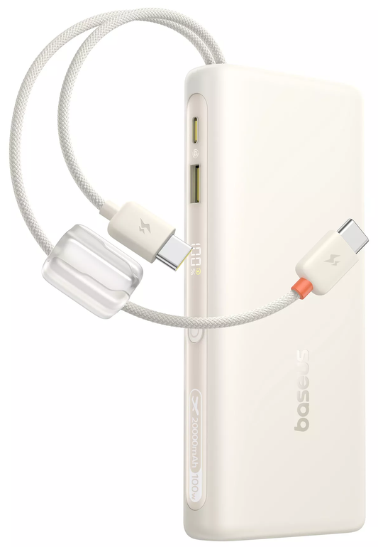 Eksterni punjač Baseus EnerFill FC41, 20000mAh, 100W, QC + PD, 1 x USB-A - 3 x USB-C, Bela E0028N04