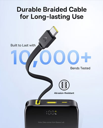 Spoljna baterija Baseus EnerFill Bipow2 Pro, 10000mAh, 22.5W, QC + PD, 1 x USB-A - 2 x USB-C, Crna E0027600