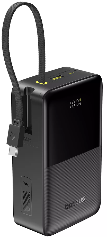 Eksterna baterija Baseus EnerFill Bipow2 Pro, 30000mAh, 22.5W, QC + PD, 1 x USB-A - 2 x USB-C, Crna E0028100