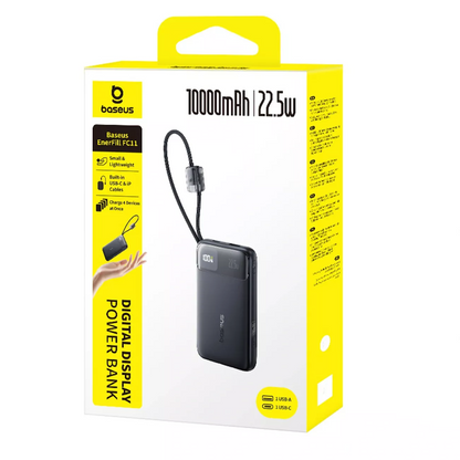 Eksterni punjač Baseus EnerFill FC11, 10000mAh, 22.5W, QC + PD, 1 x Lightning - 1 x USB-A - 2 x USB-C, Crna E0027R04