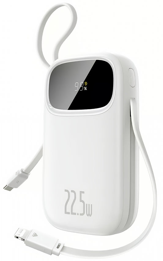 Eksterni punjač Baseus EnerFill FC31, 10000mAh, 22.5W, QC + PD, 1 x Lightning - 1 x USB-A - 2 x USB-C, Bela P10082106213-00