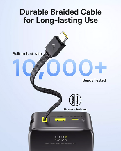 Eksterna baterija Baseus EnerFill Bipow2 Pro, 30000mAh, 22.5W, QC + PD, 1 x USB-A - 2 x USB-C, Crna E0028100