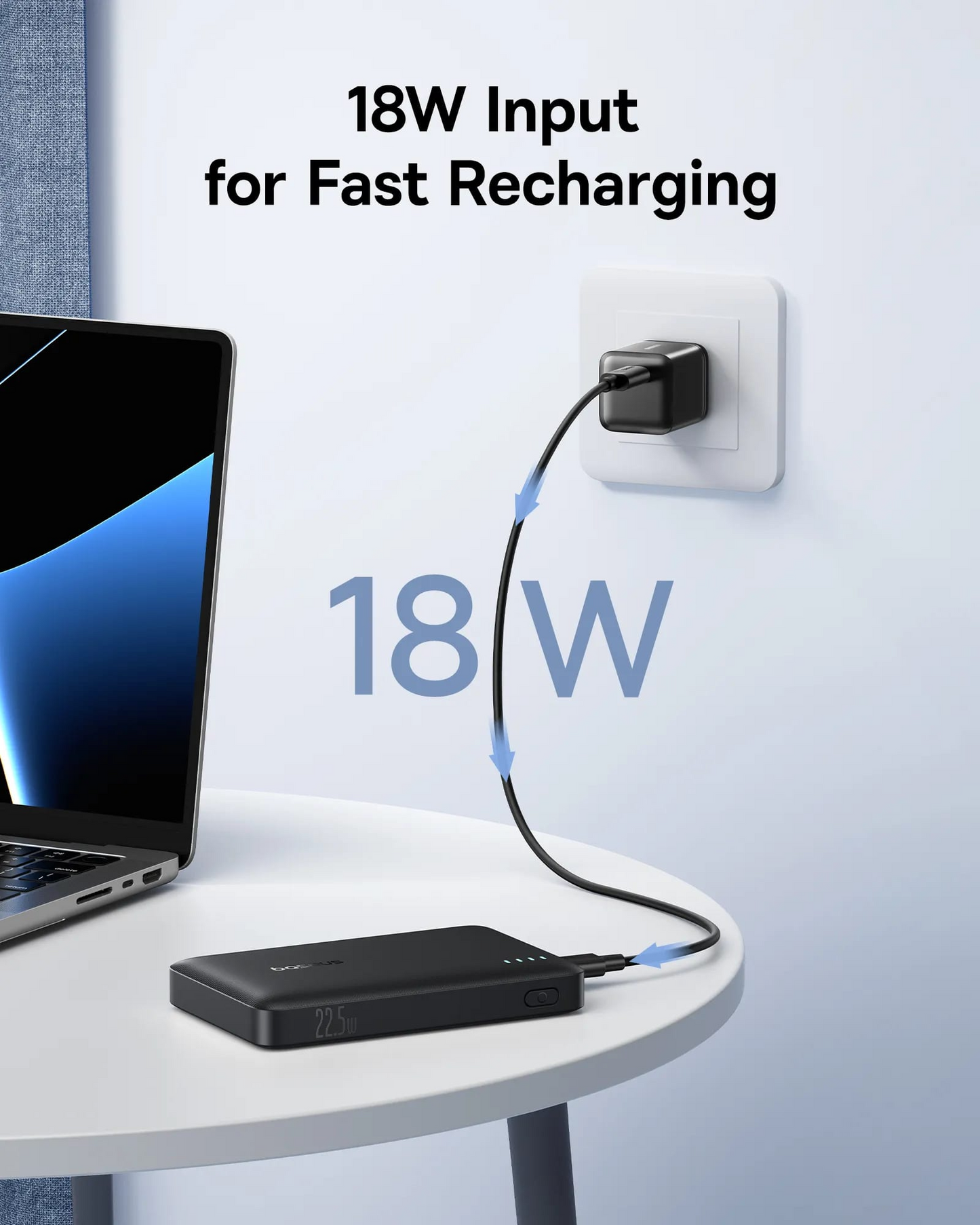 Spoljna baterija Baseus EnerFill FP21, 10000mAh, 22.5W, QC + PD, 1 x USB-A - 2 x USB-C, Crna P1008210D123-00