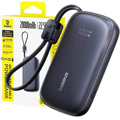 Spoljna baterija Baseus EnerFill FC21 Qpow 3 Ultra, 20000mAh, 22.5W, QC + PD, 1 x USB-A - 1 x USB-C, Crna E0027M00