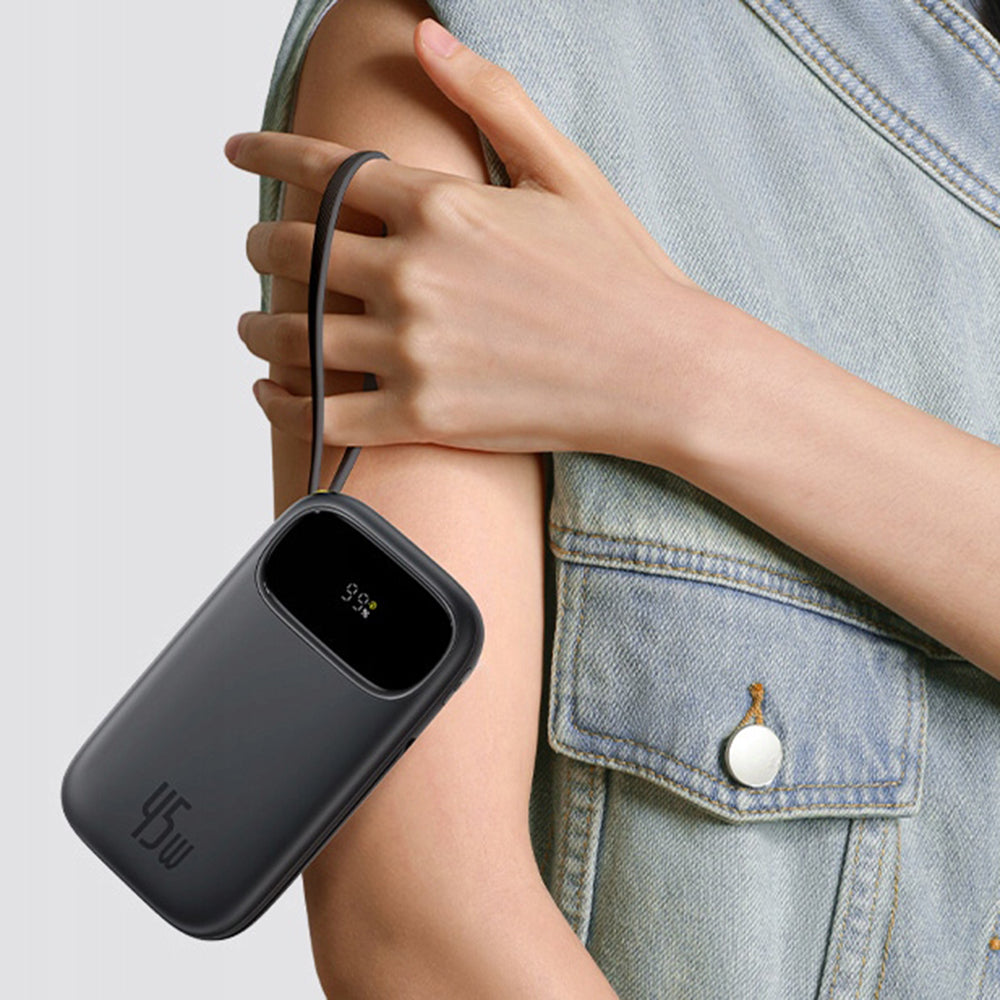 Eksterna baterija Baseus EnerFill FC31 Qpow 3, 10000mAh, 45W, QC + PD, 1 x Lightning - 1 x USB-A - 2 x USB-C, Bela E0028C01