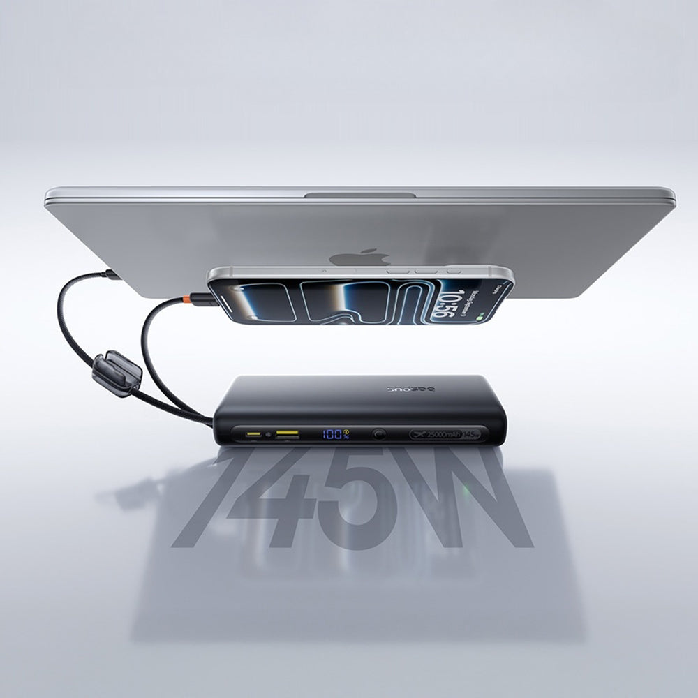 Eksterni punjač Baseus EnerFill FC41, 25000mAh, 145W, QC + PD, 1 x USB-A - 3 x USB-C, Crna E0028H03