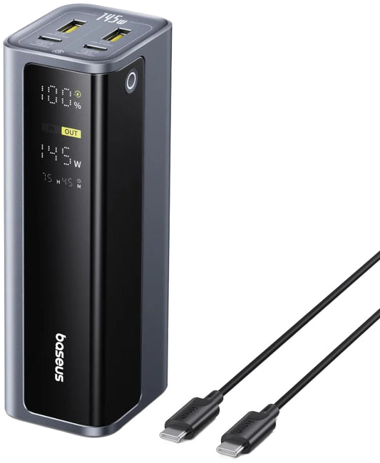 Spoljna baterija Baseus EnerGeek GP12, 20800mAh, 145W, QC + PD, 2 x USB-A - 2 x USB-C, Siva P10082109813-00