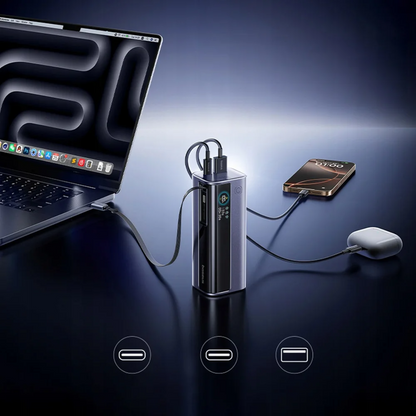 Spoljna baterija Baseus EnerGeek GR11, 10000mAh, 100W, QC + PD, 1 x USB-A - 2 x USB-C, Siva E0027A01